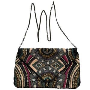 Women's Handbag Purse Beaded Chain Strap Envelope Style Colorful Formal Evening